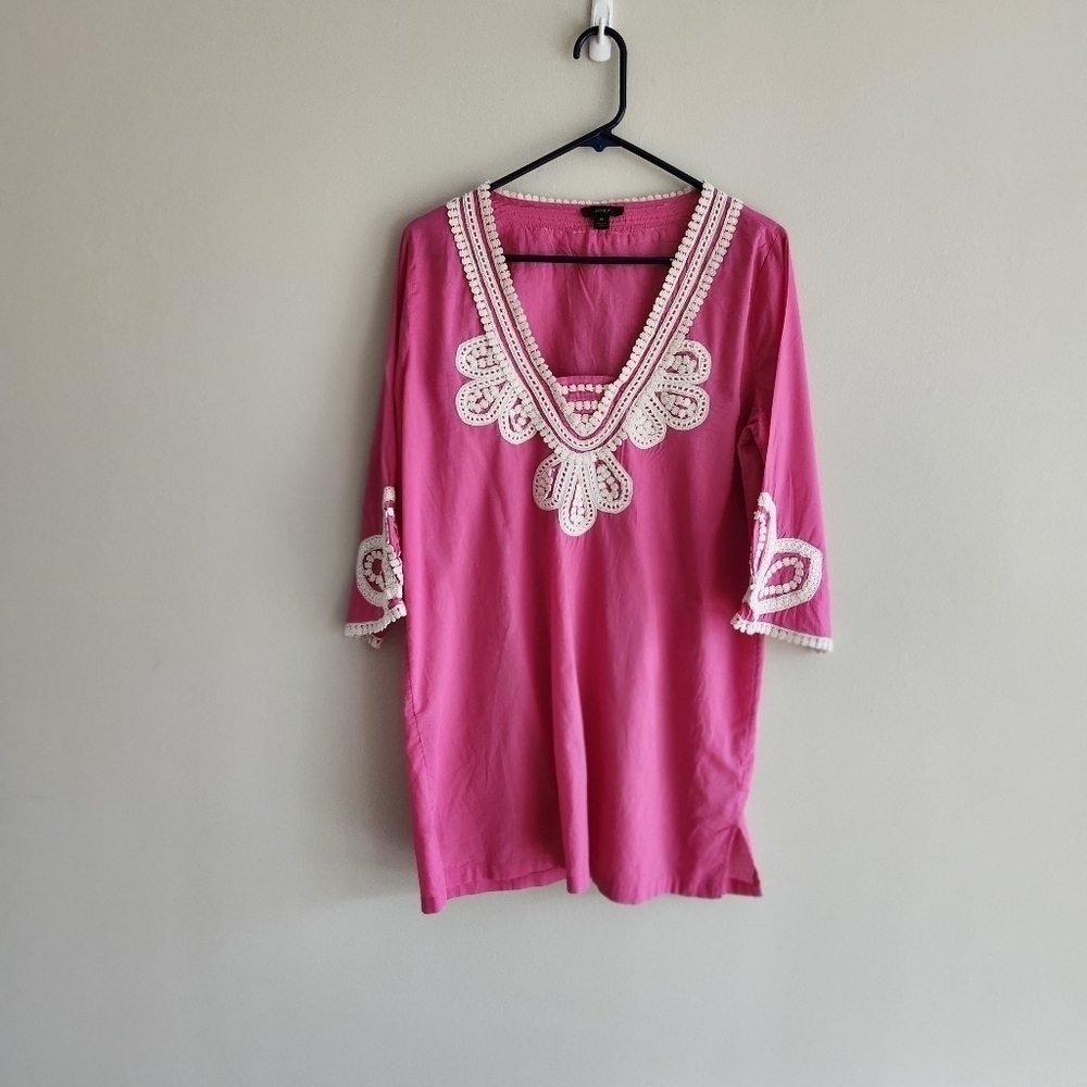 Pink Tunic with White Embroidery